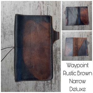 Chic Sparrow Narrow Waypoint Deluxe Traveler’s Notebook in Rustic Brown